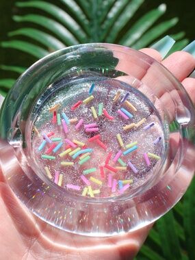 Handmade Sprinkle Resin Ashtray – Colorful Candy Inspired Decor